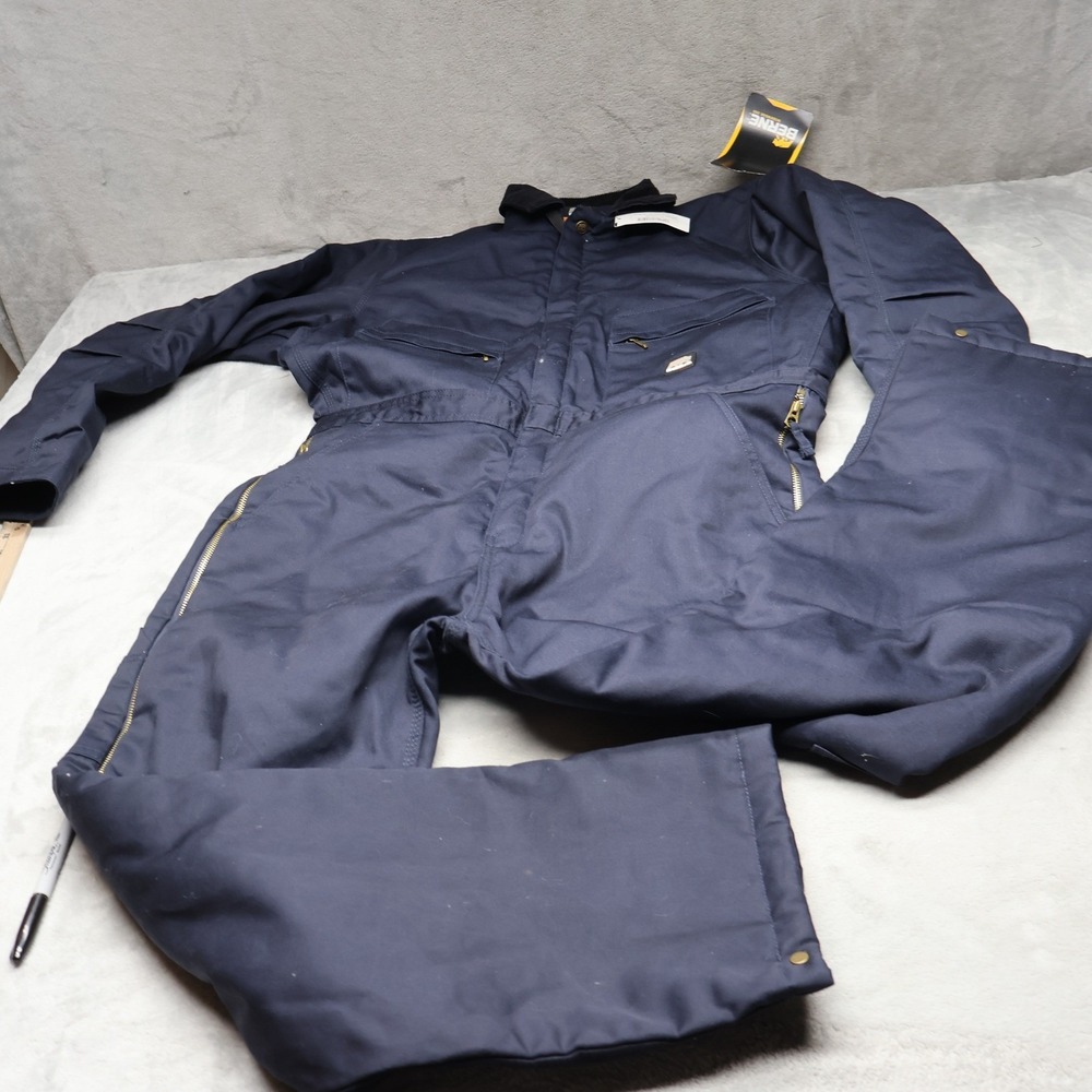 Berne Coverall Mens Medium Blue Heritage Twill‎ Insulated Workwear 42x32 NWD